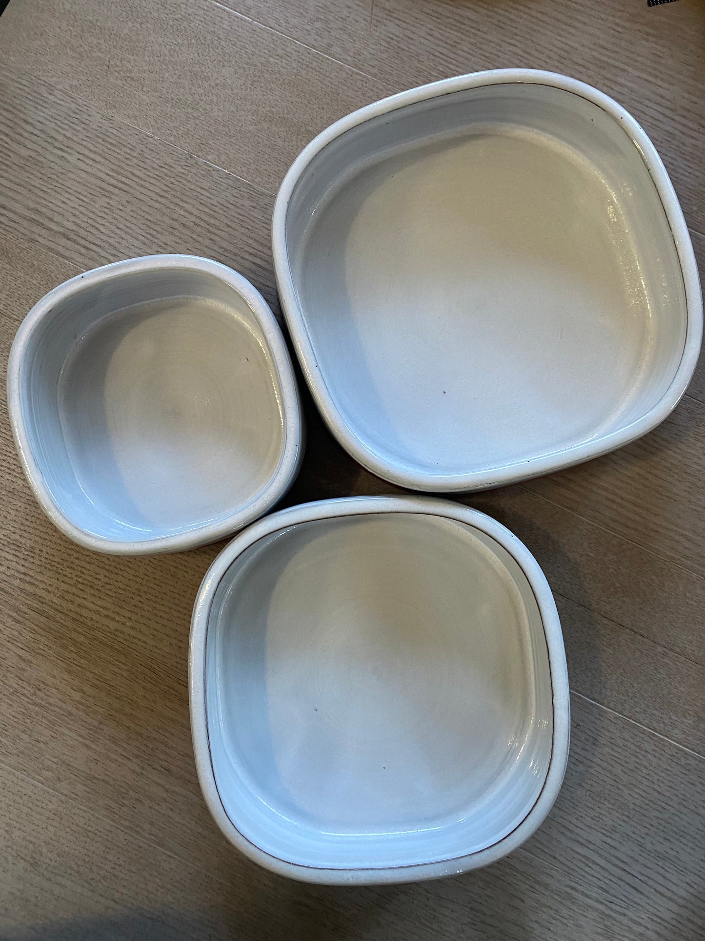 Set van drie ovenschalen/schalen