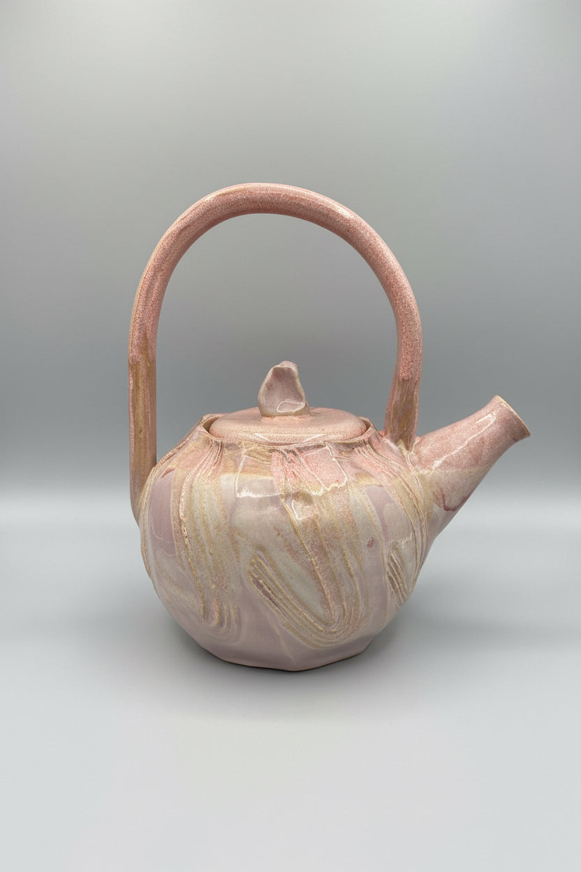 Theepot roos/paars one of a kind