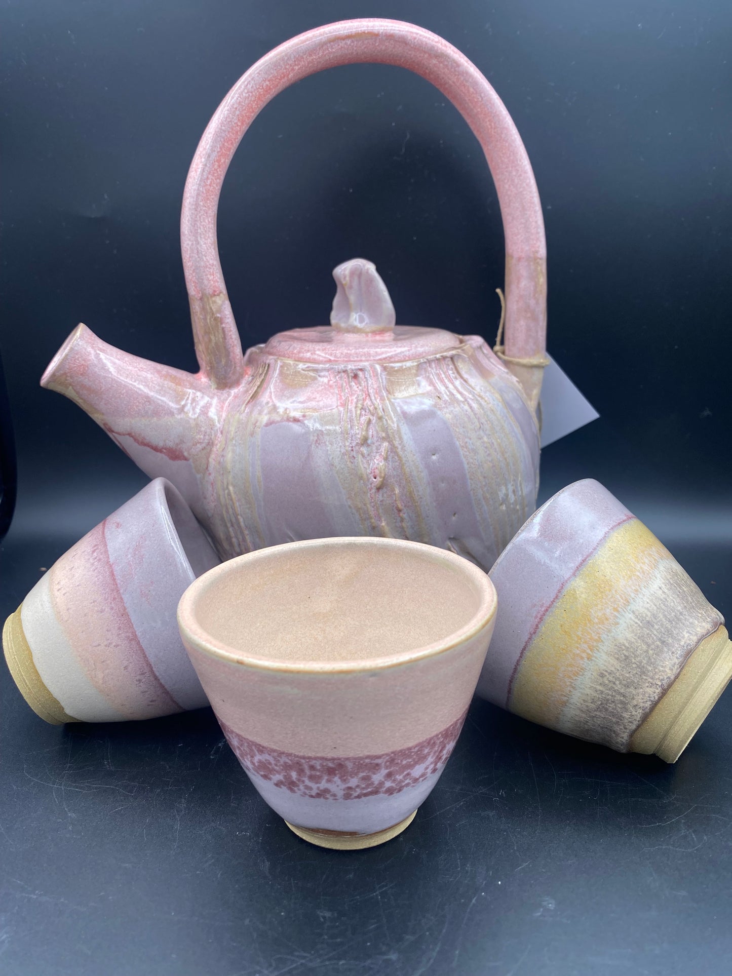 Theepot roos/paars one of a kind