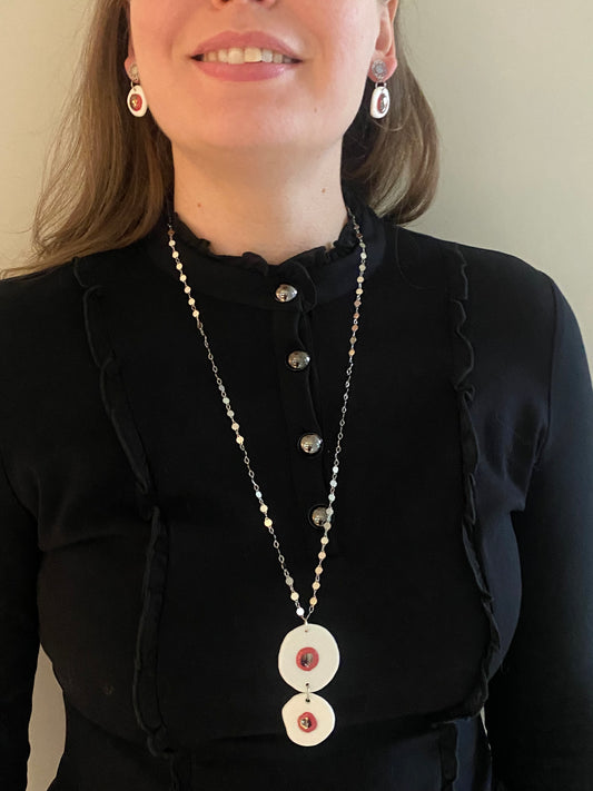 Red dot Hanger en Oorbellen (set)