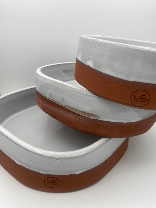 Set van drie ovenschalen/schalen